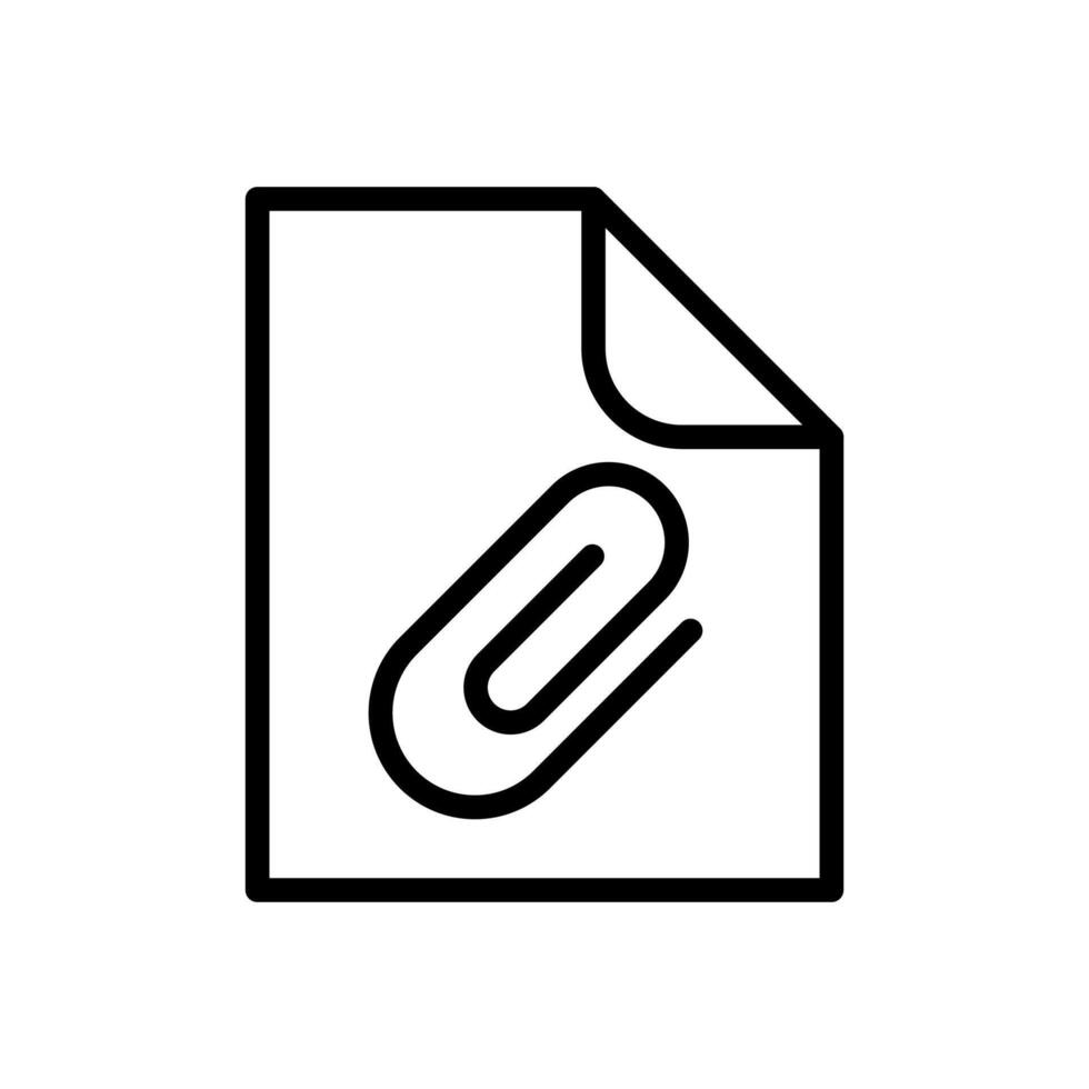 vettore nero linea icona perno il file isolato su bianca sfondo