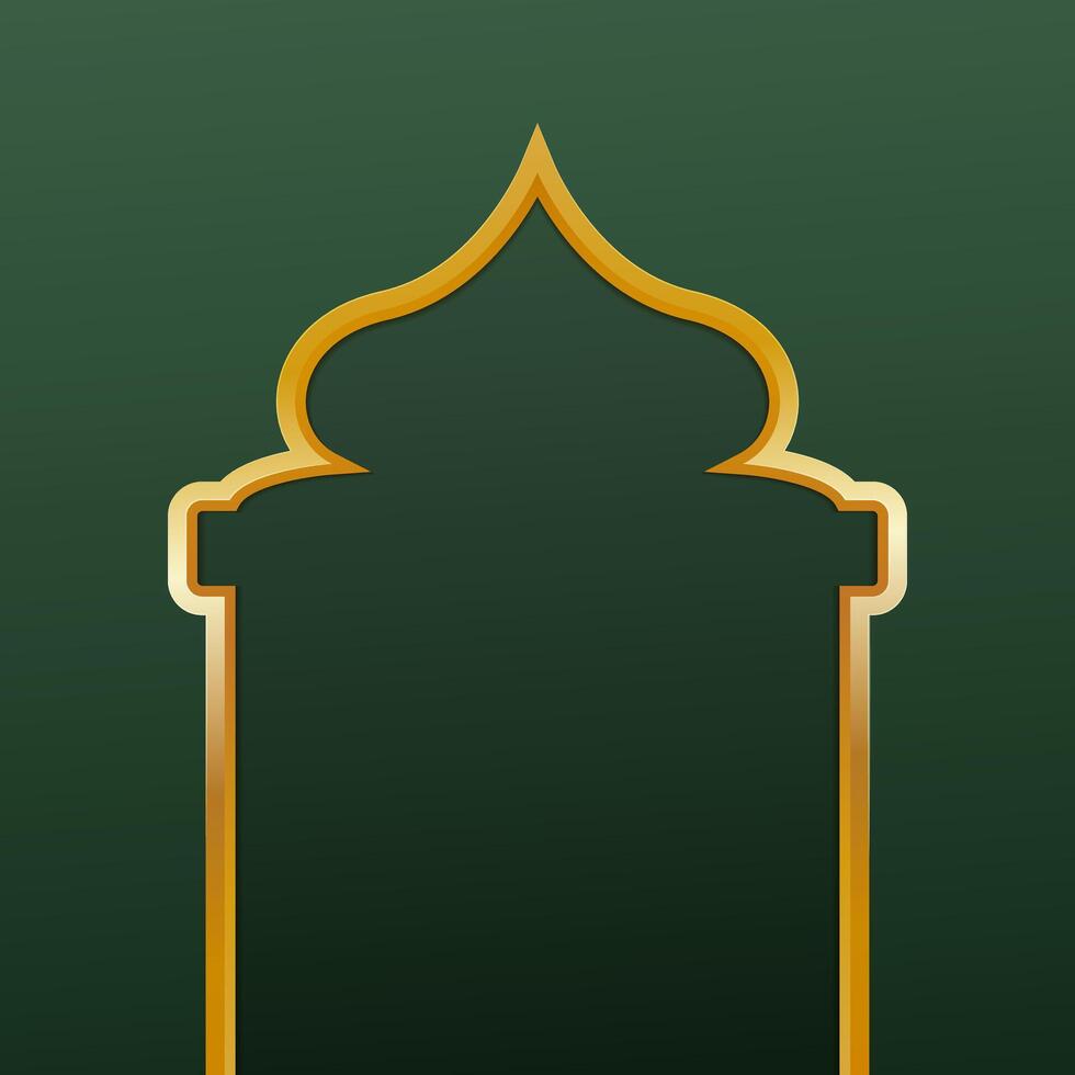 islamico celebrazione elegante sfondo con vuoto oro confine vettore