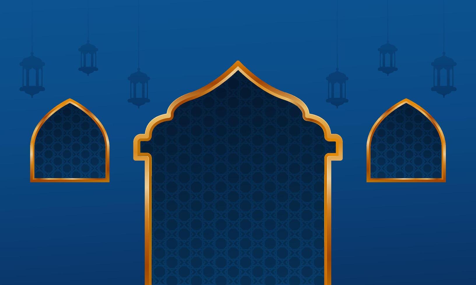 islamico celebrazione lusso sfondo con vuoto oro confine vettore