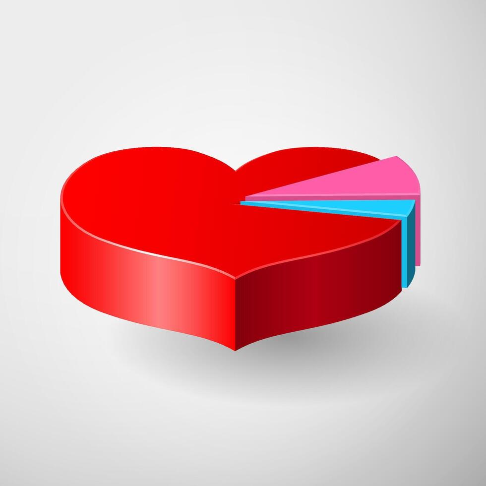 san valentino giorno infografica con cuore diagramma vettore