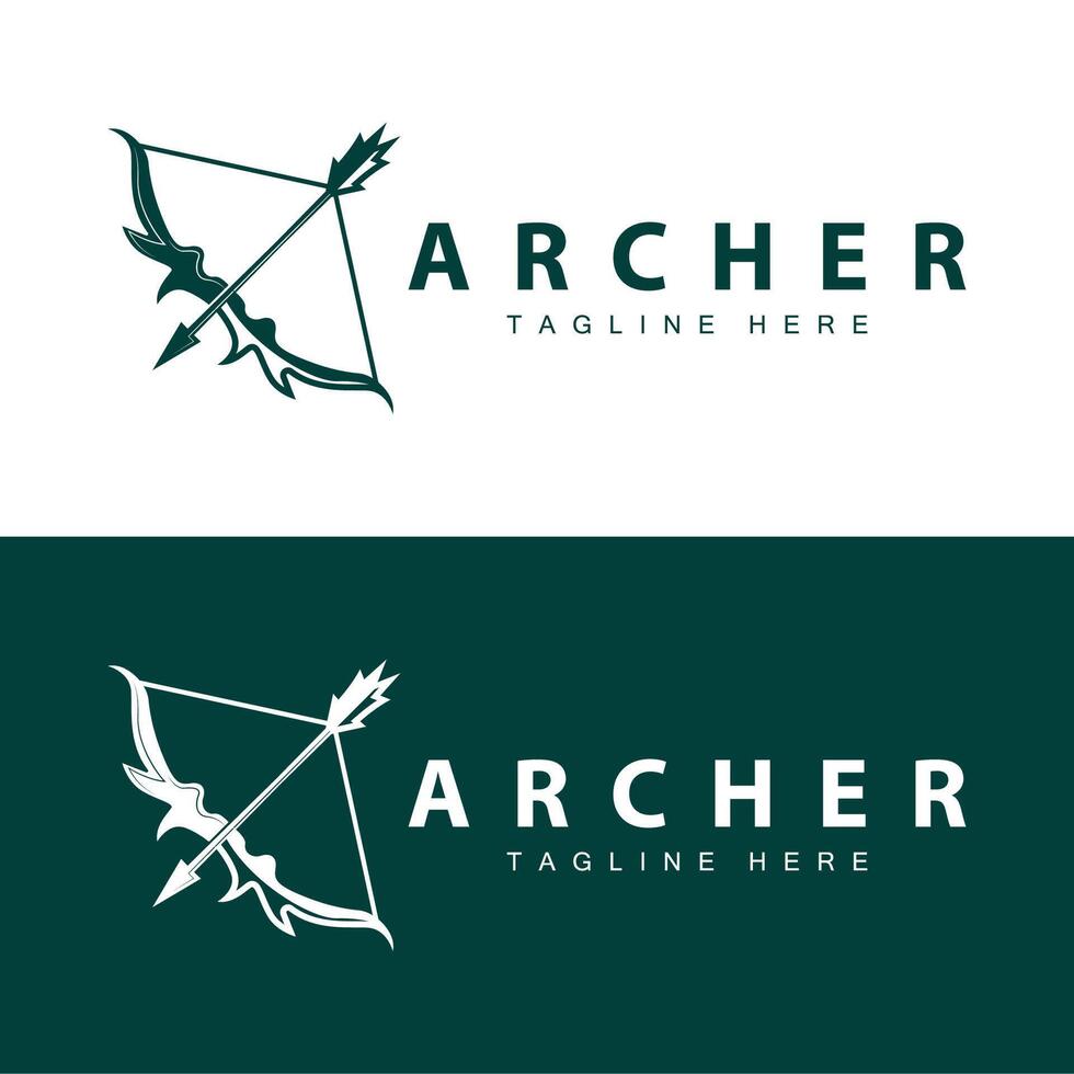 arciere logo vettore Vintage ▾ design vecchio ispirazione arciere attrezzo freccia modello marca