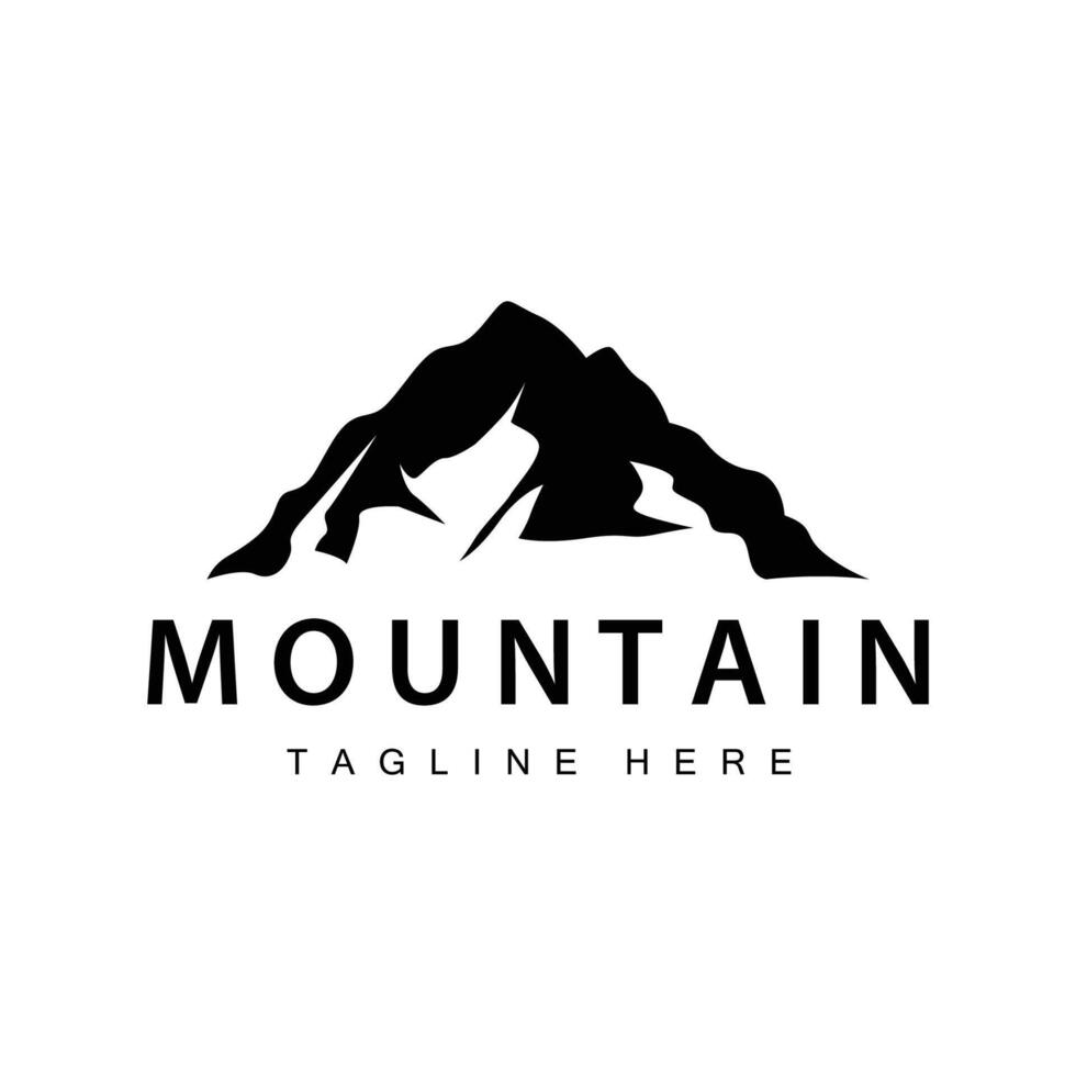 montagna logo semplice design avventura modello silhouette paesaggio semplice moderno stile marca Prodotto attività commerciale vettore