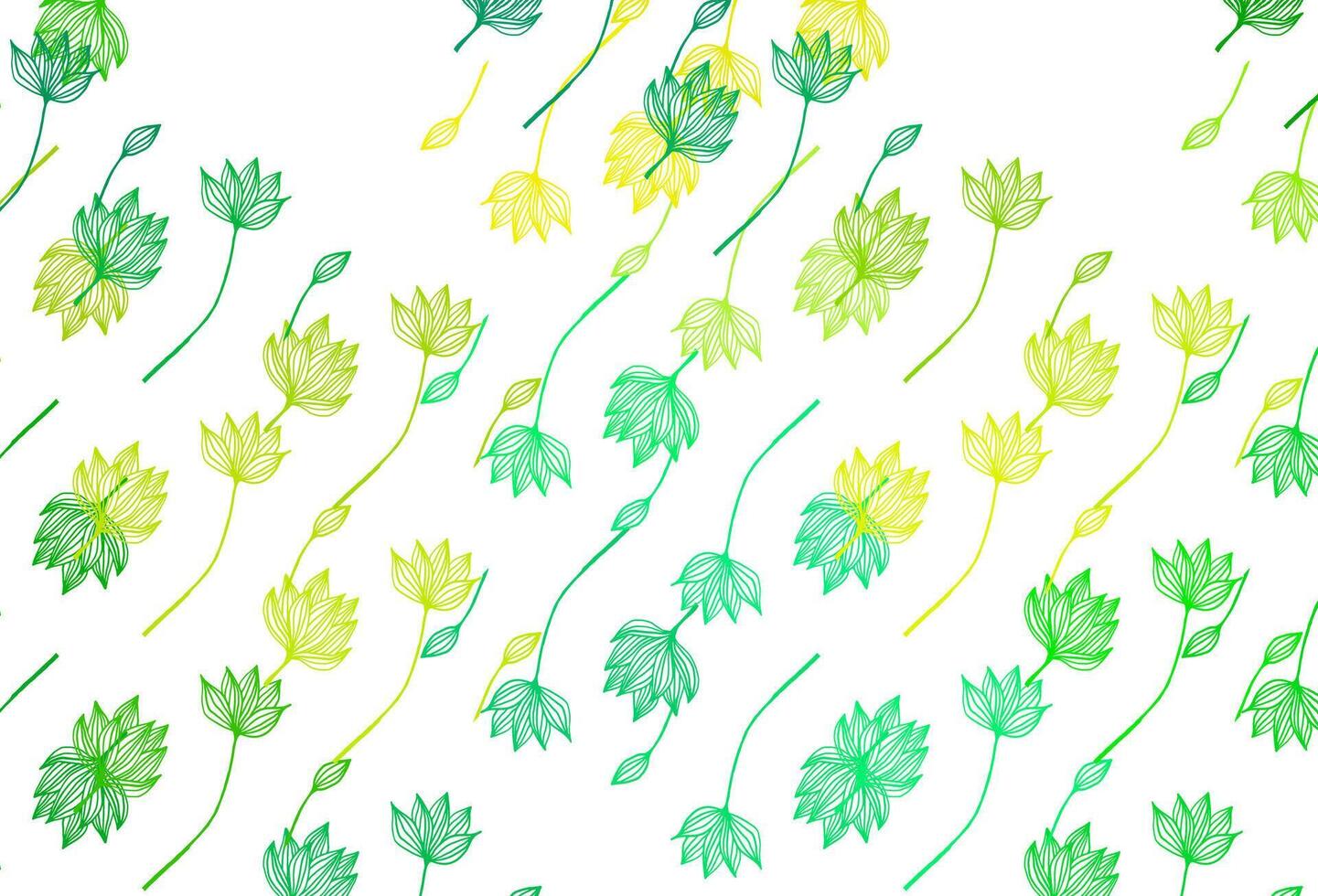 modello di doodle vettoriale verde chiaro, giallo.