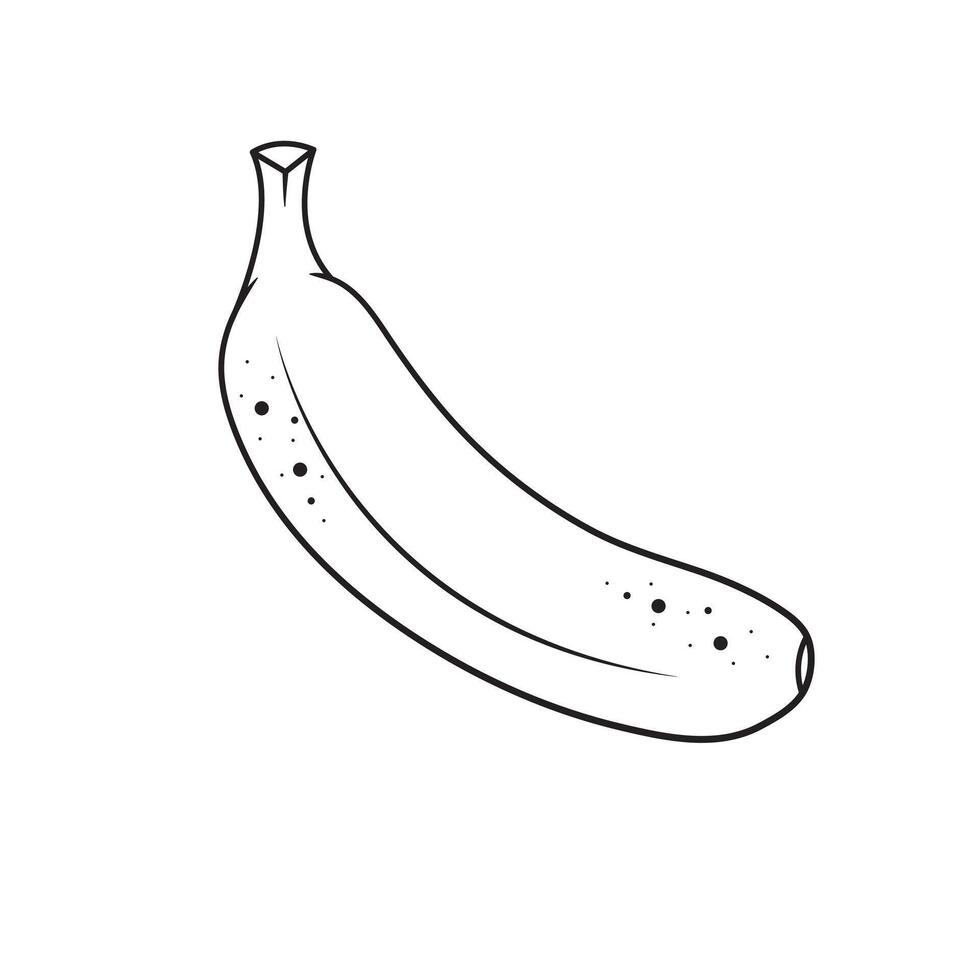 vettore linea arte di Banana uno totale Banana schema isolato su bianca sfondo vettore illustrazione