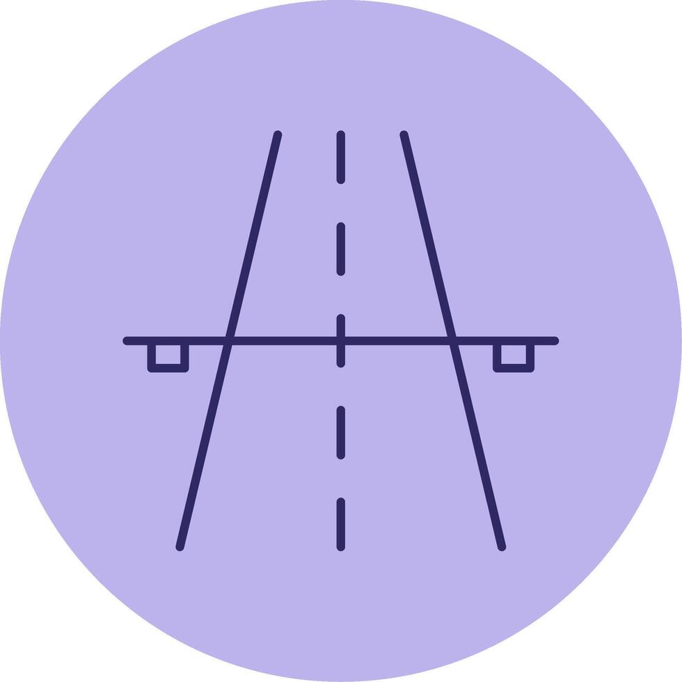 autostrada linea cerchio multicolore icona vettore
