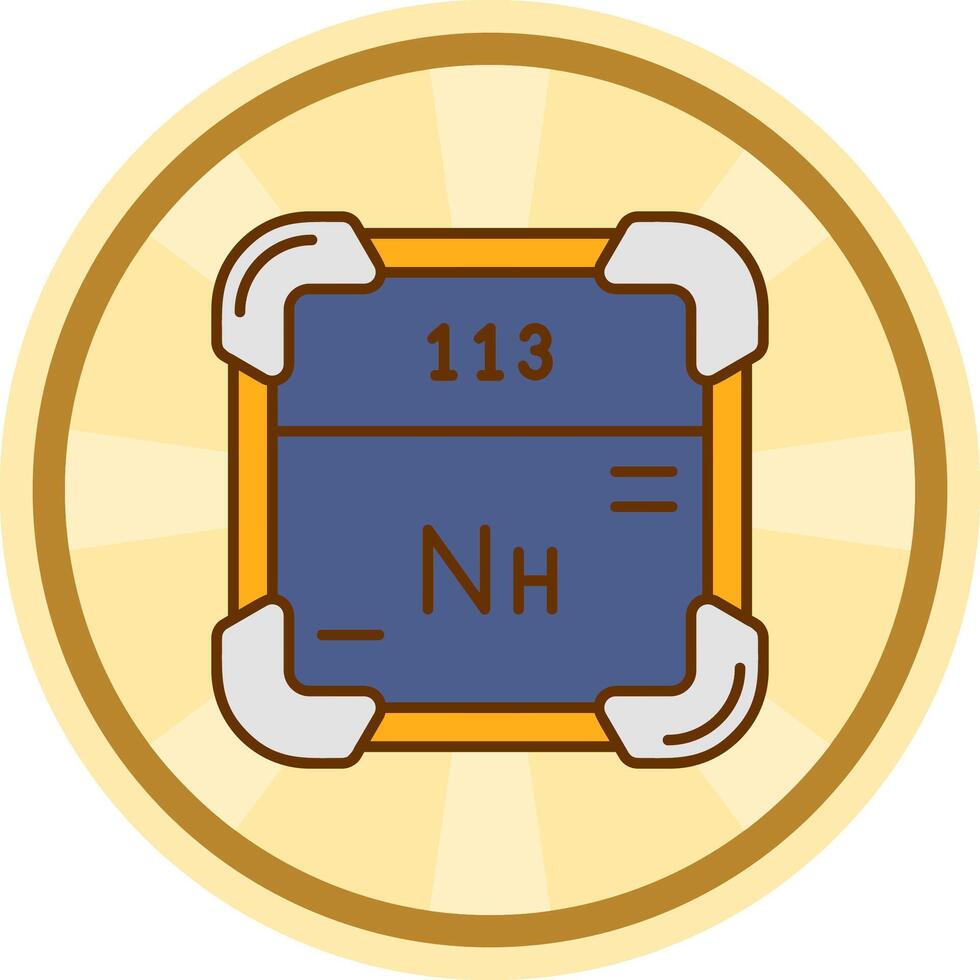 nihonium comico cerchio icona vettore