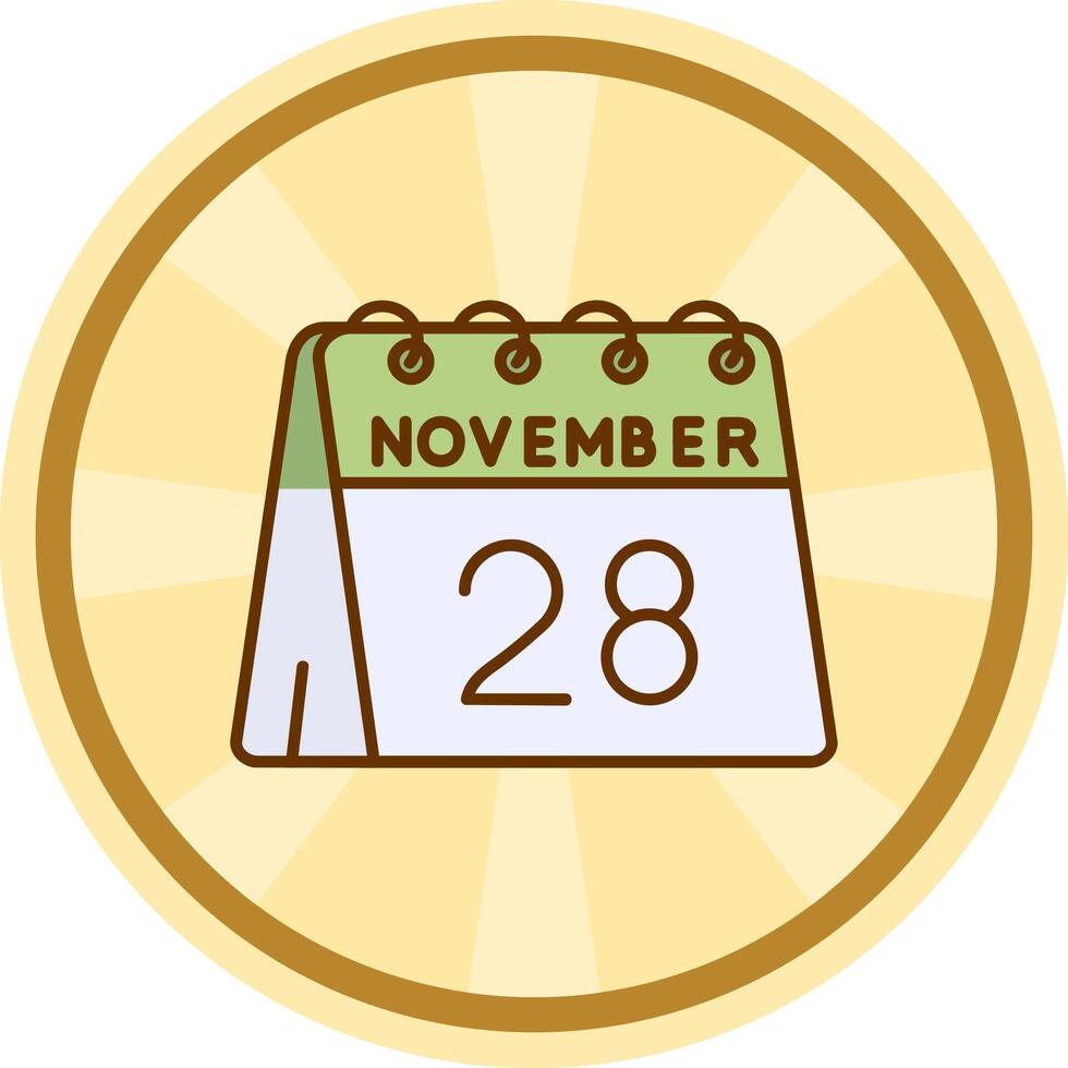 28th di novembre comico cerchio icona vettore