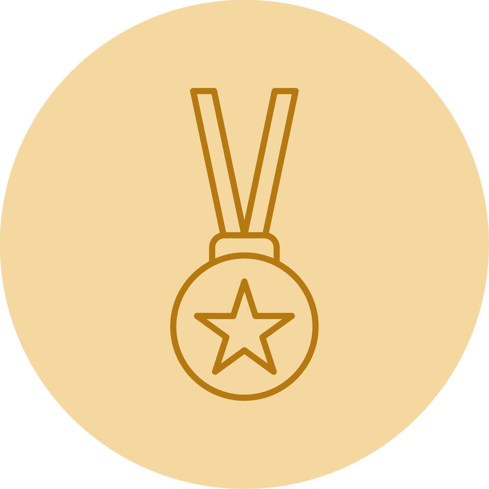 medaglia linea cerchio multicolore icona vettore