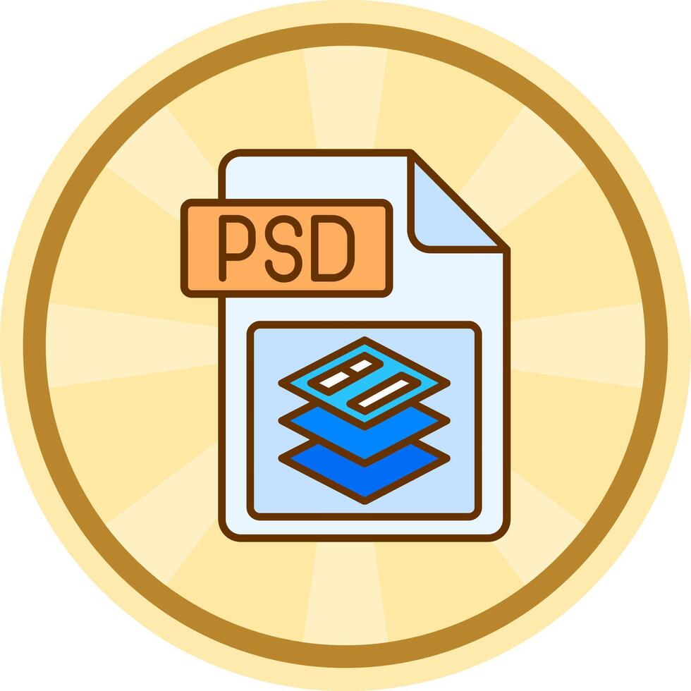 PSD file formato comico cerchio icona vettore
