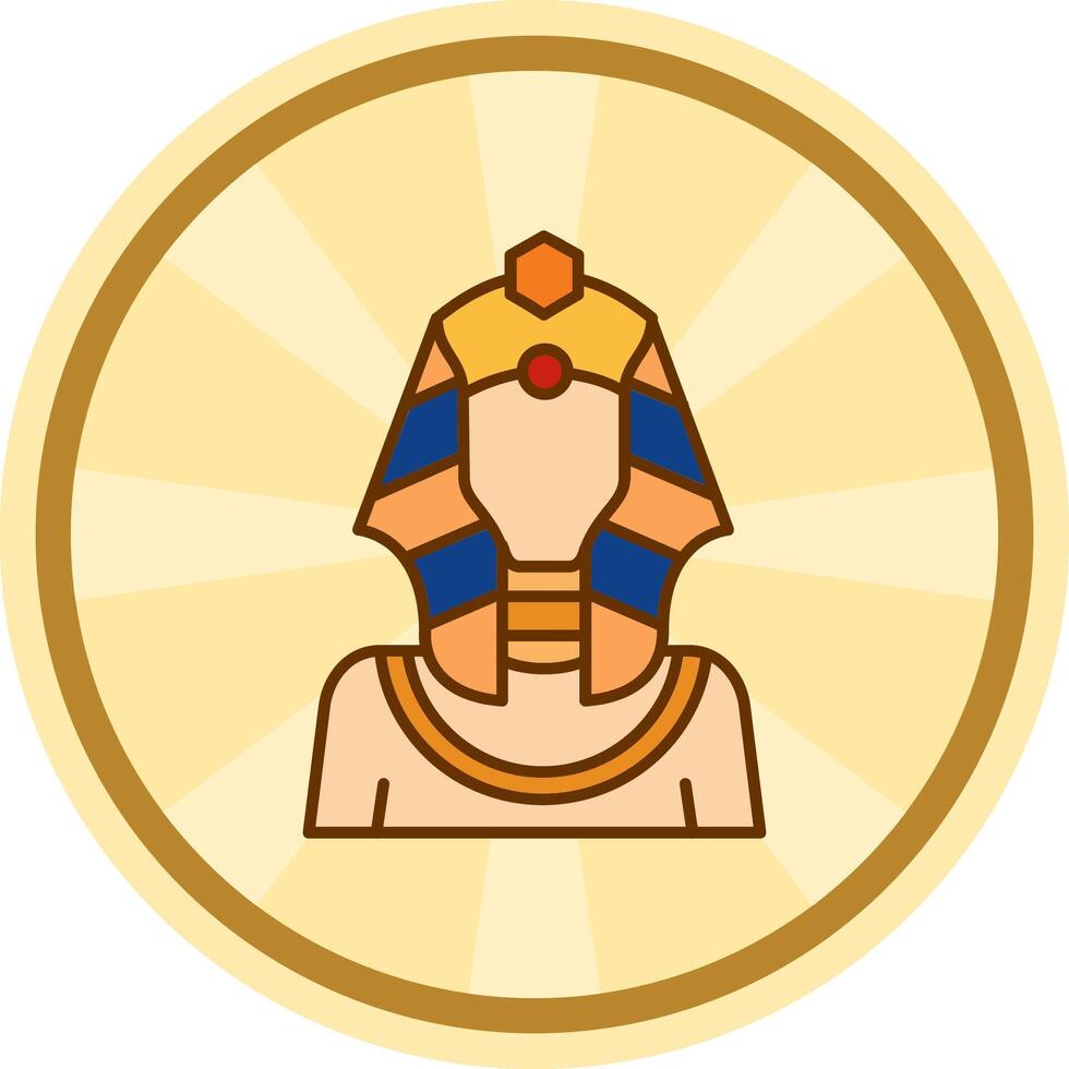 Faraone comico cerchio icona vettore