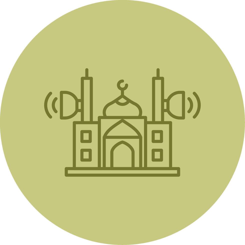 moschea altoparlante linea cerchio multicolore icona vettore