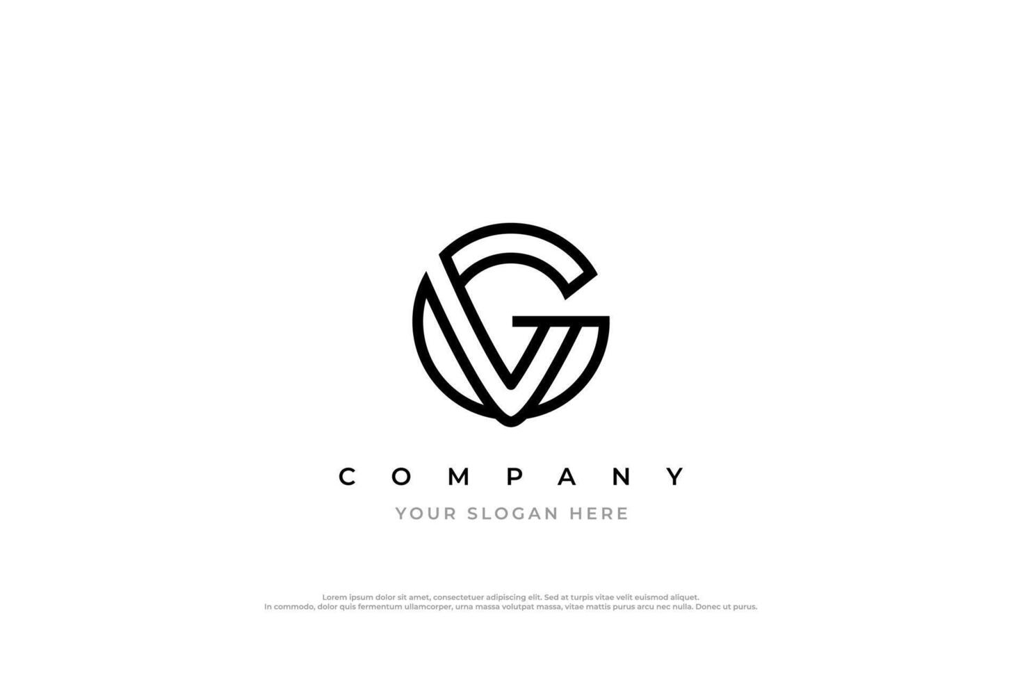 lettera iniziale vg logo o gv logo design vector