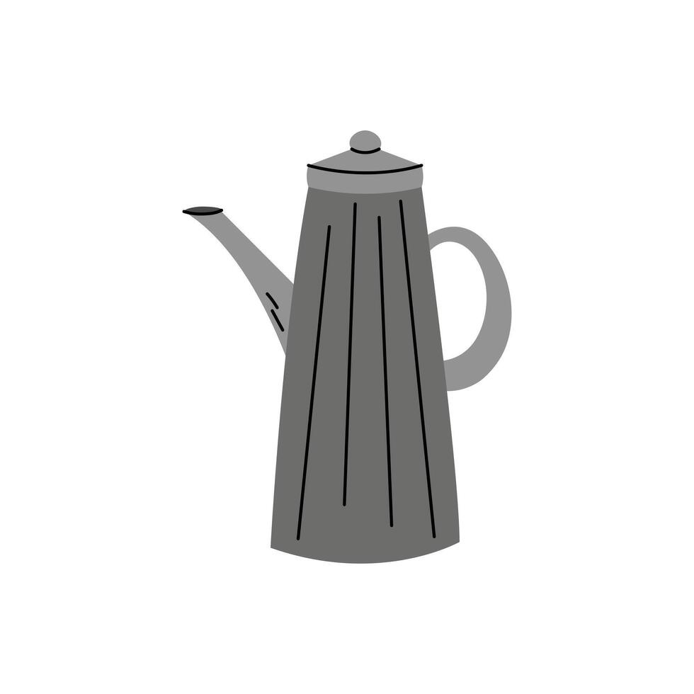 caffettiera scarabocchio vettore illustrazione. caffè pentola isolato semplice mano disegnato oggetto