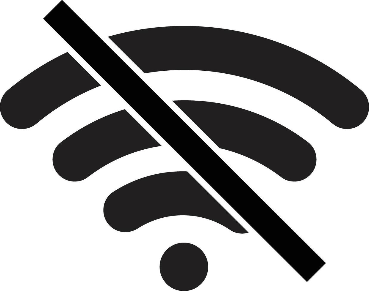 disconnesso Wi-Fi icona . no Wi-Fi icona vettore . no Internet icona . no connessione cartello