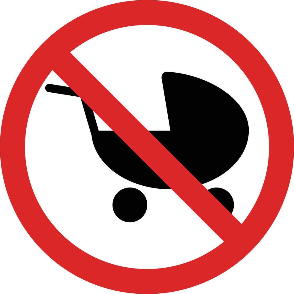 no bambino passeggino cartello . no bambino carrozza cartello . no bambino permesso cartello vettore