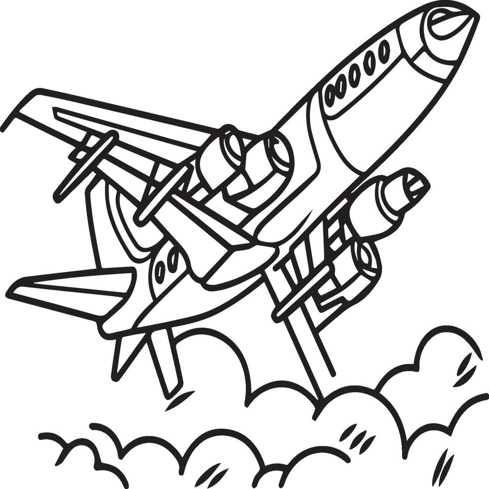 aereo colorazione pagine. aereo schema illustrazione vettore