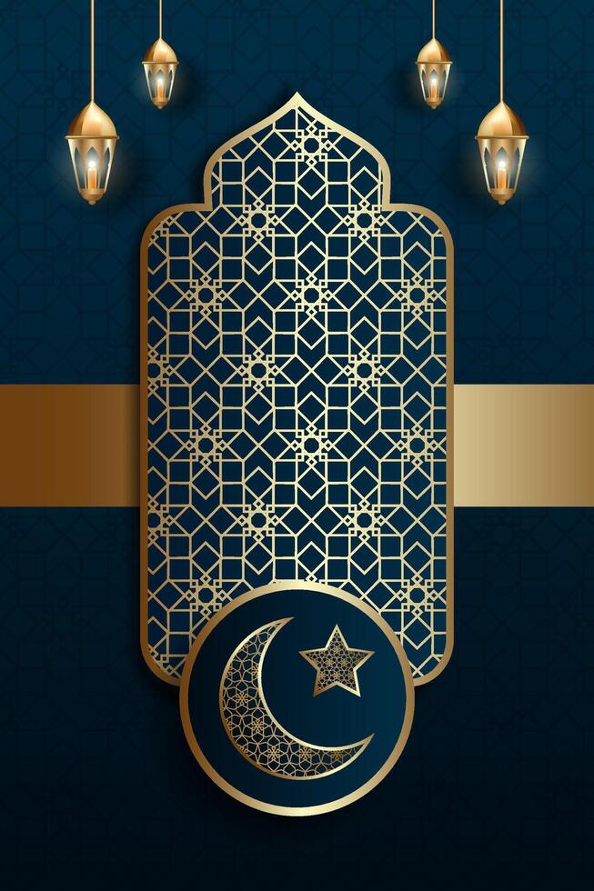 islamico o Arabo sfondo. lusso oro modello colore e buio colore. può essere Usato come un addizionale elemento di islamico tema design vettore