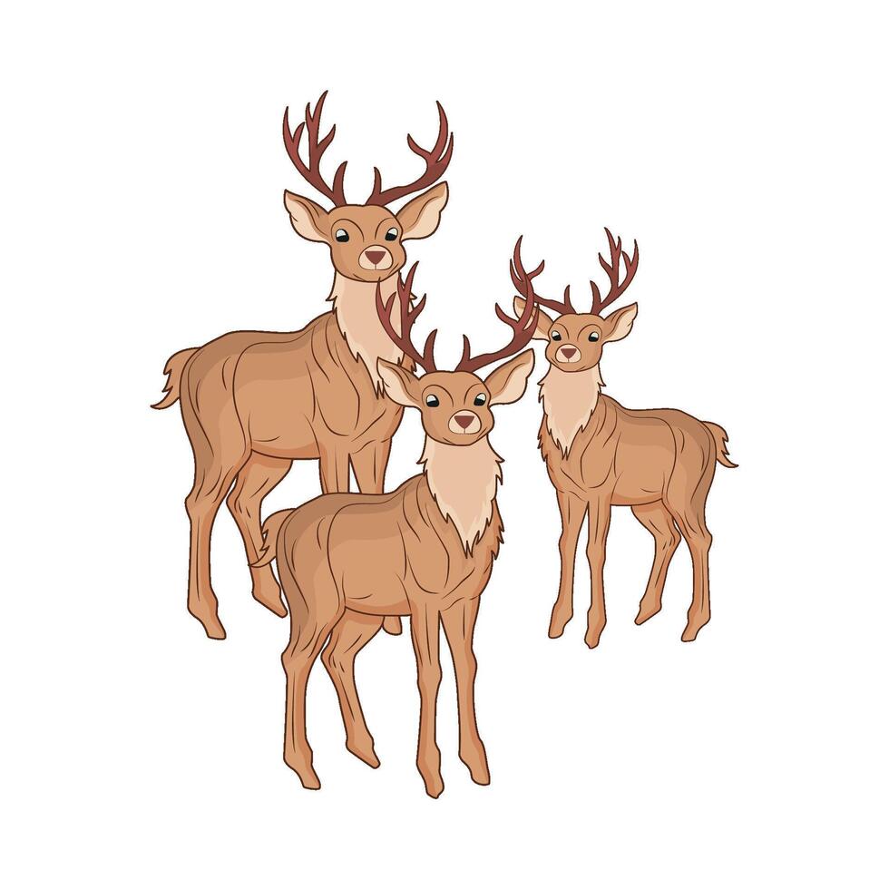 illustrazione di cervo famiglia vettore