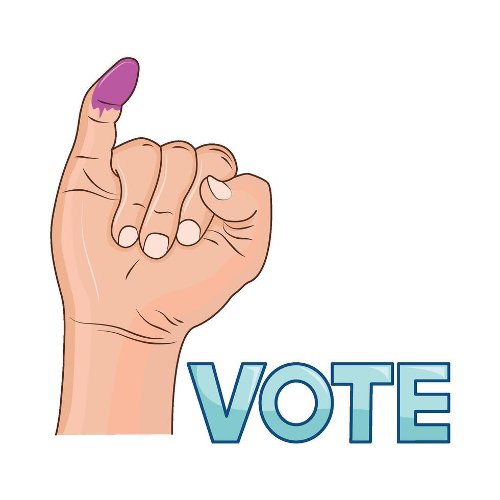 illustrazione di voto dito vettore