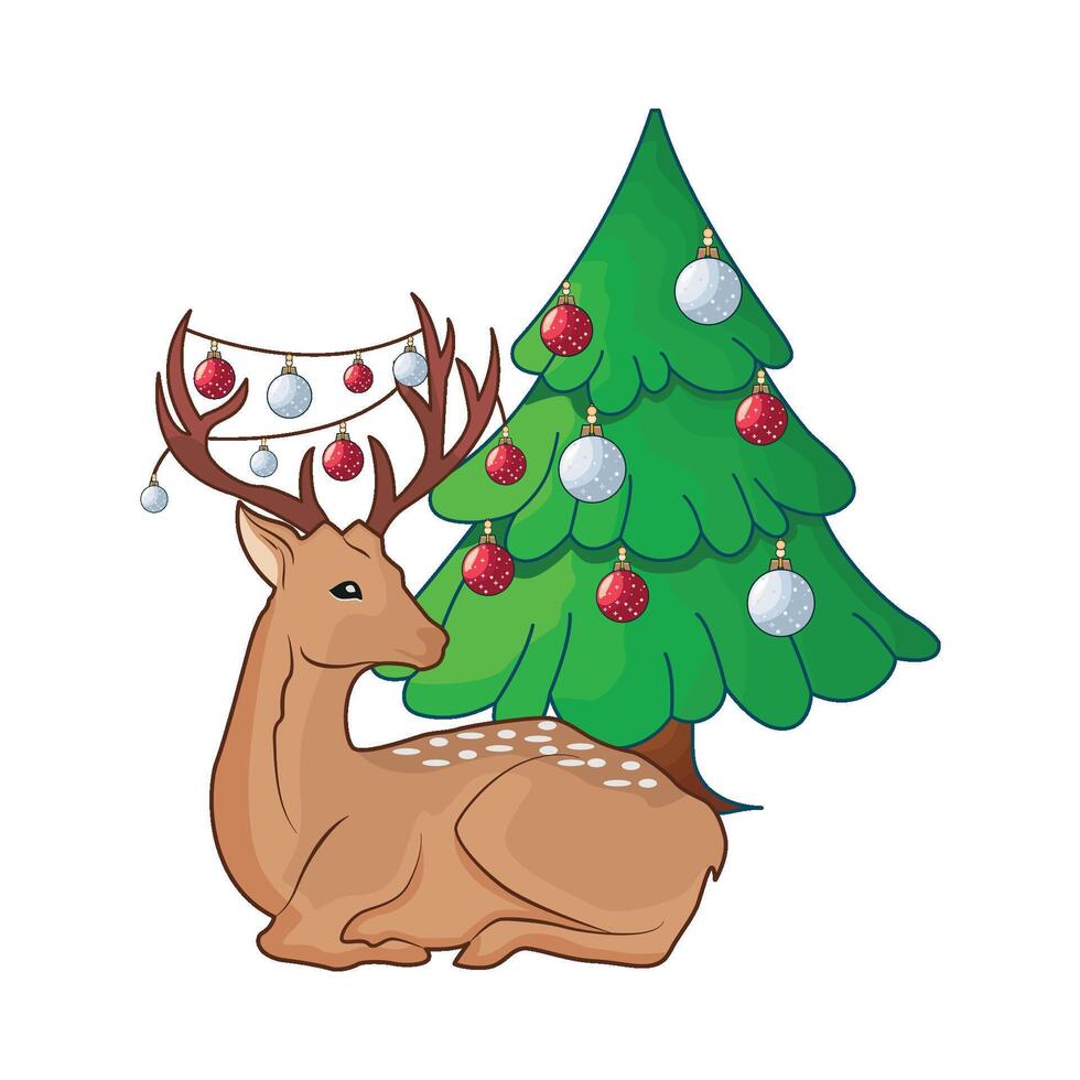illustrazione di Natale cervo vettore