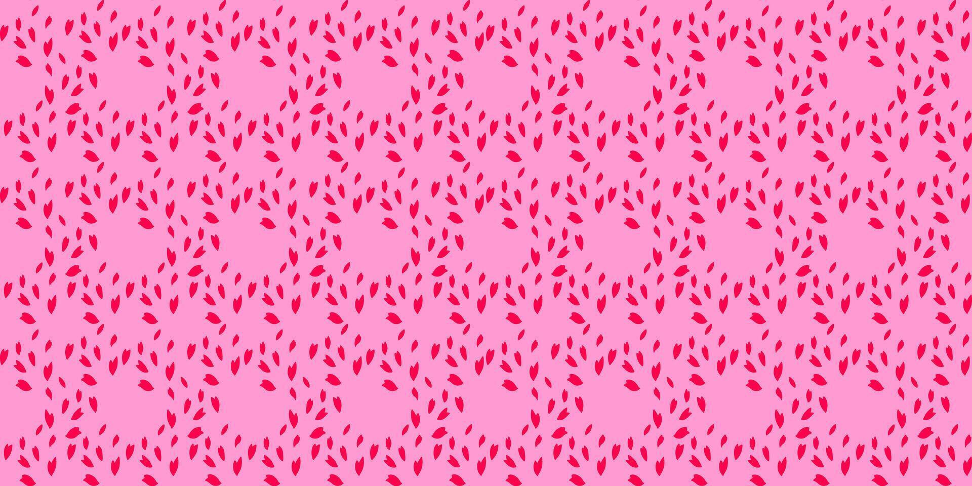 colorato senza soluzione di continuità modello con astratto stilizzato rombo, zigzag nel un' strutturato polka punti. vettore mano disegnato schizzo forma. creativo semplice rosso casuale punto, macchie, gocce su un' rosa sfondo.