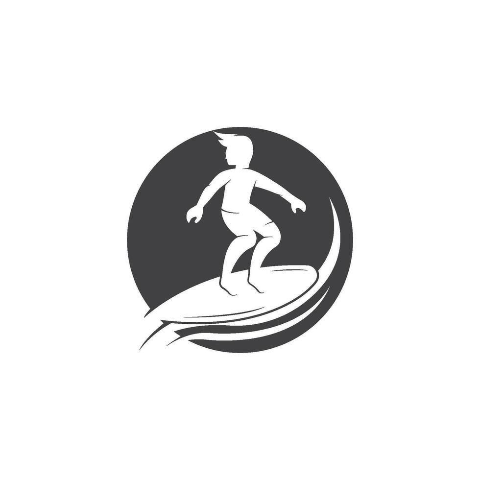 fare surf con acqua onda logo vettore modello, illustrazione simbolo