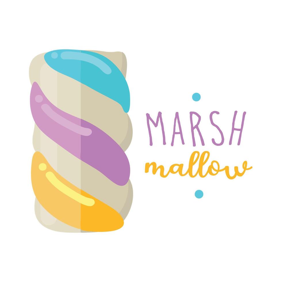 marshmallow icona clipart avatar logotipo isolato vettore illustrazione con lettering