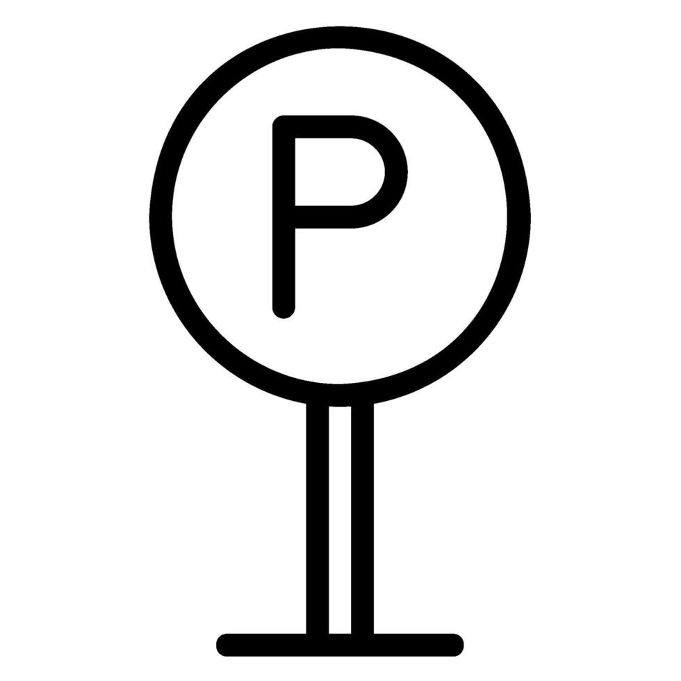 icona della linea del segnale di parcheggio vettore