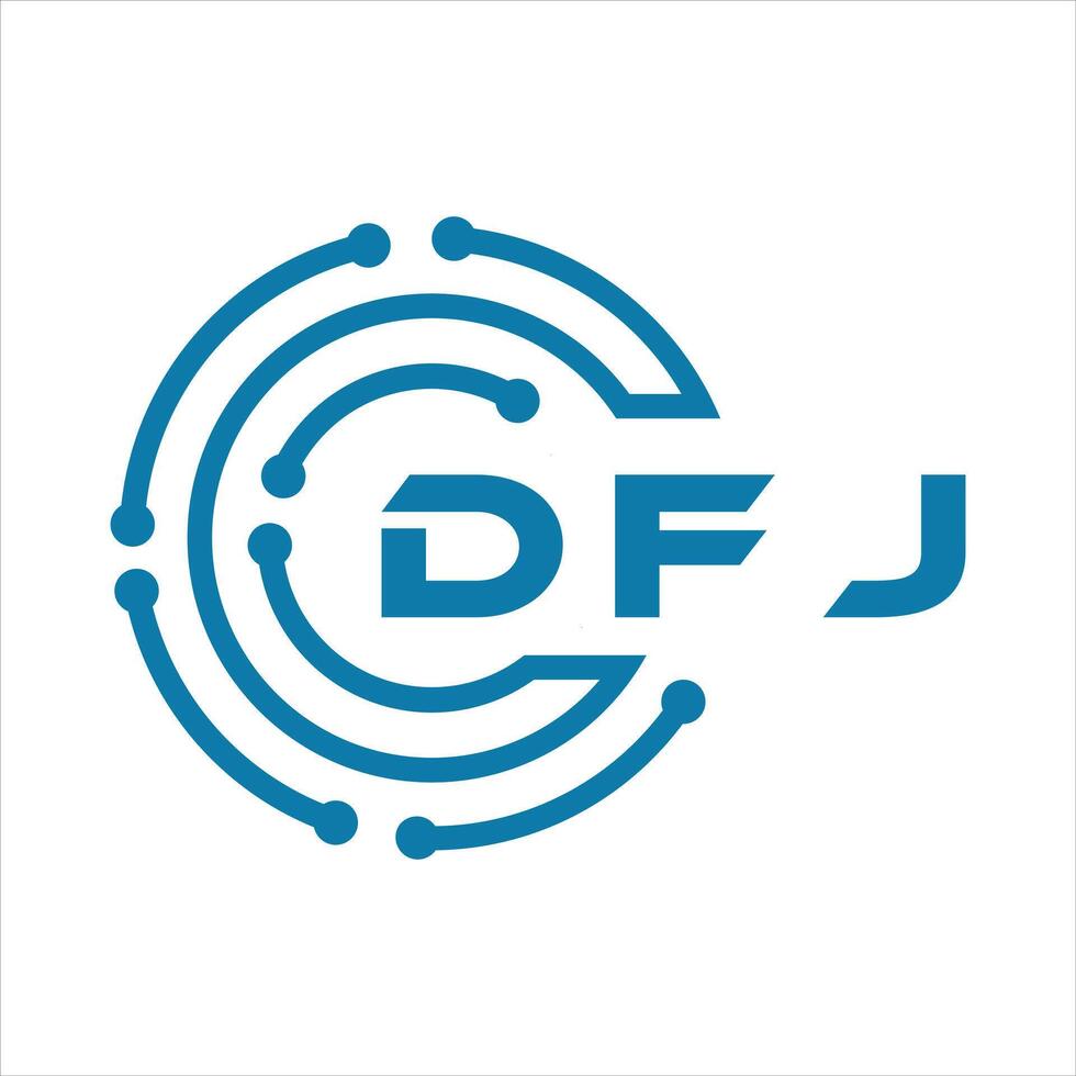 dfj lettera design. dfj lettera tecnologia logo design su un' bianca sfondo. vettore