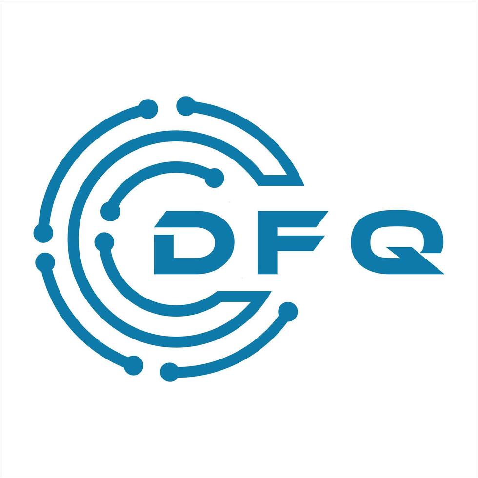 dfq lettera design. dfq lettera tecnologia logo design su un' bianca sfondo. vettore