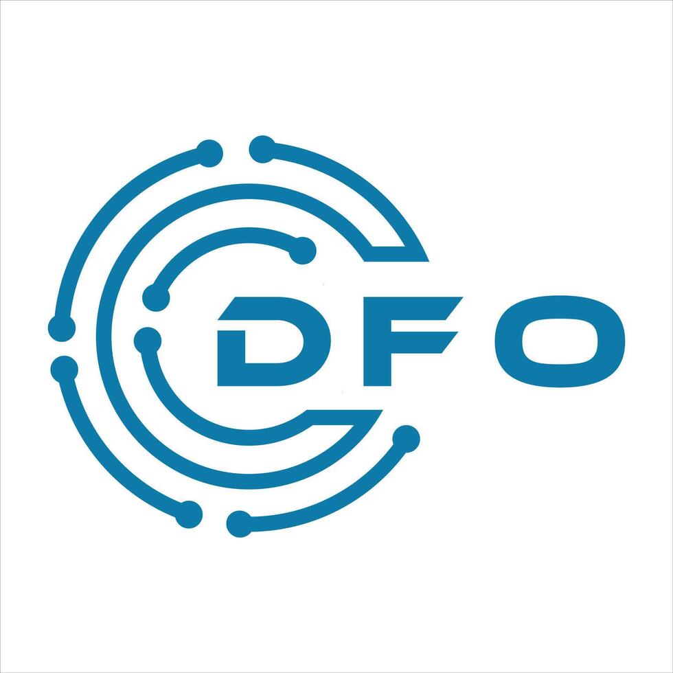 dfo lettera design. dfo lettera tecnologia logo design su un' bianca sfondo. vettore