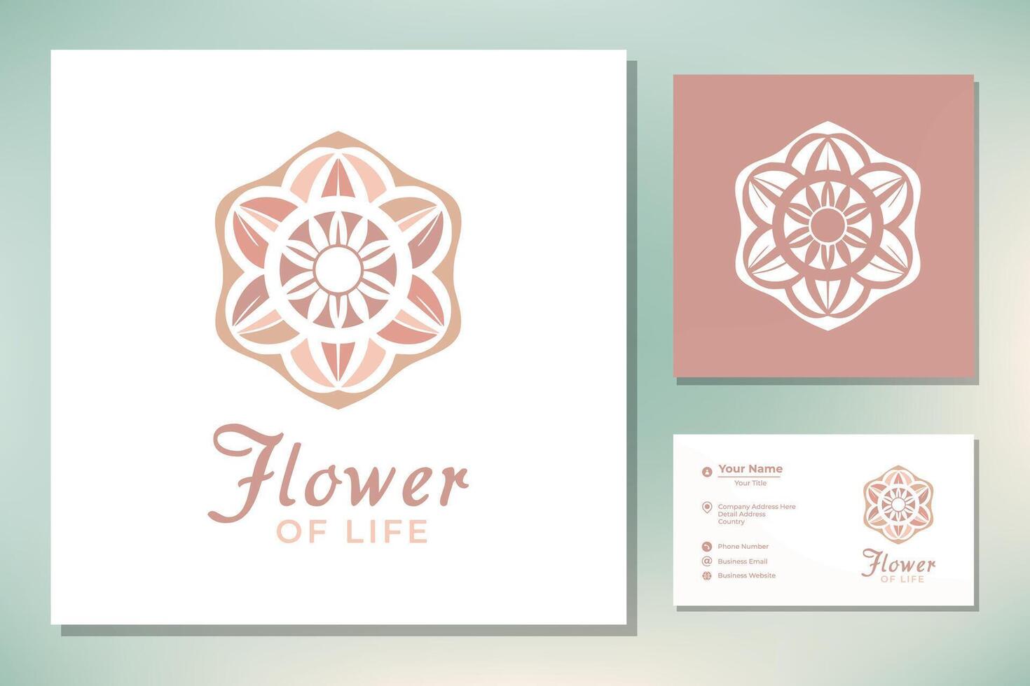 fiore di vita floreale loto stella modello logo design ispirazione vettore