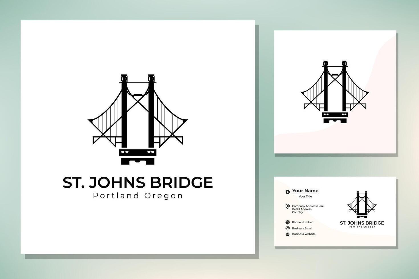 silhouette di st. johns sospensione ponte vettore