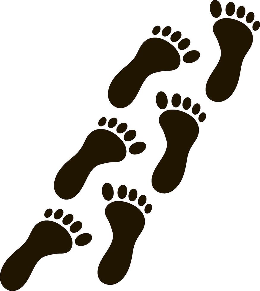 piede Stampa piede scarpe icona umano orma silhouette cura dei piedi viaggio a piedi nudi vettore