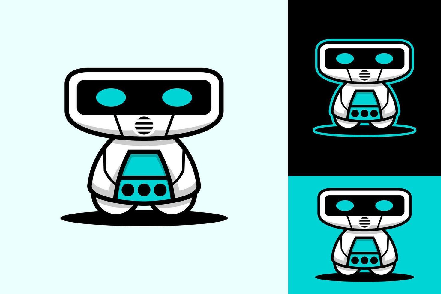futuristico robot portafortuna moderno illustrazione logo design vettore