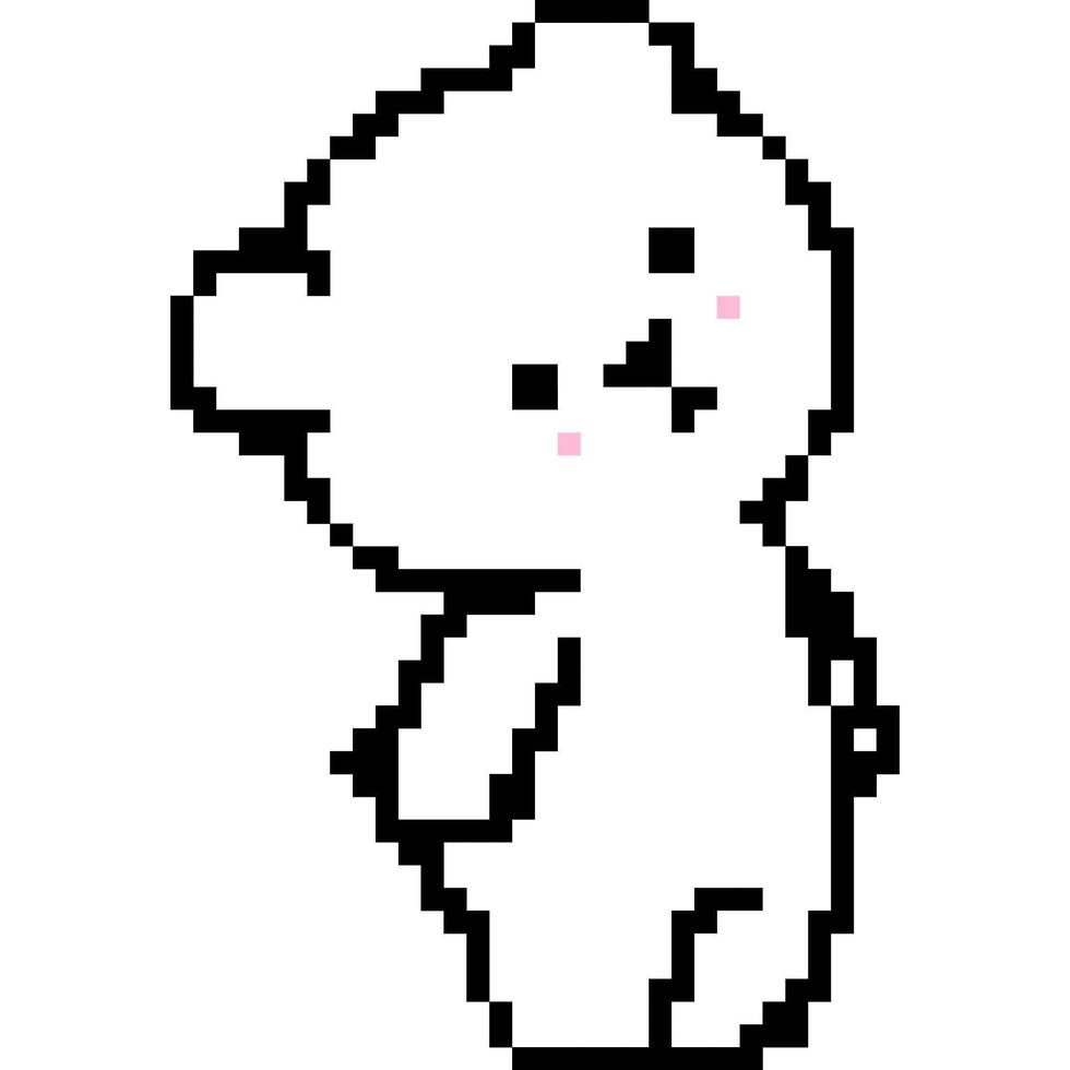 orso cartone animato icona nel pixel stile vettore