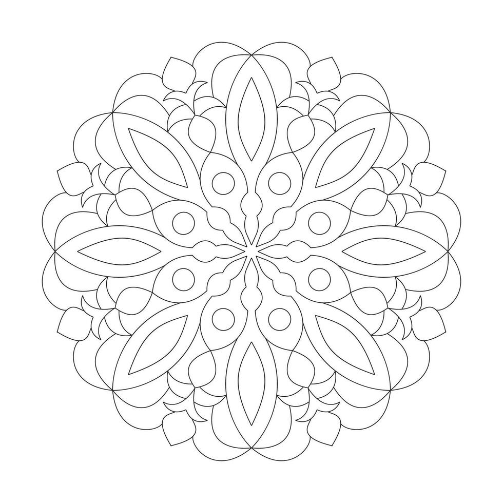 semplice fiore design mandala colorazione libro pagina vettore file
