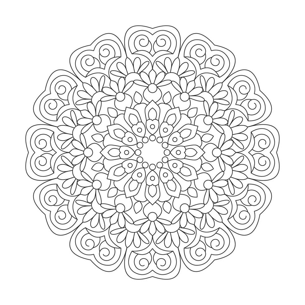 spirituale serenità mandala design colorazione libro pagina vettore file