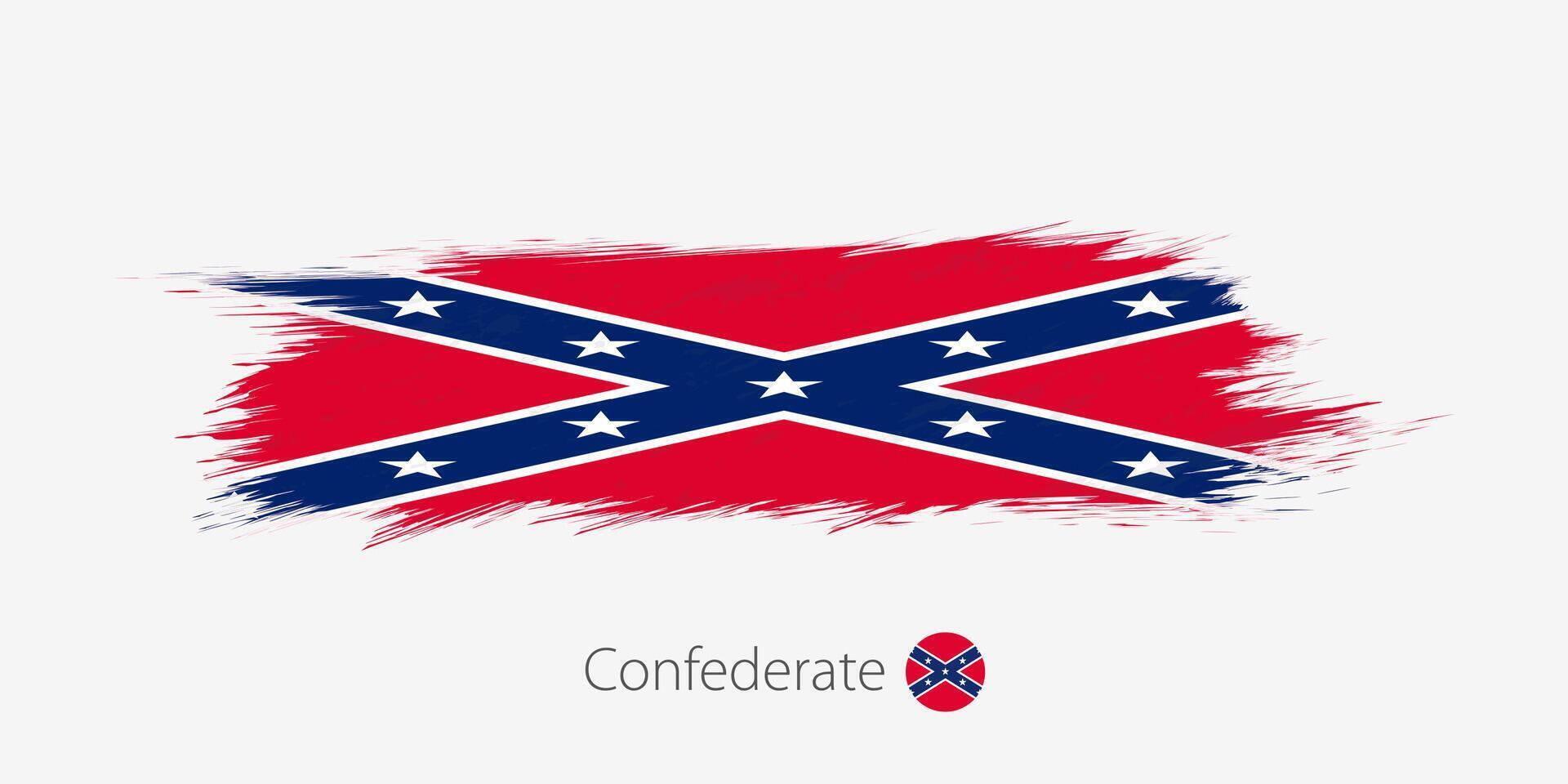 bandiera di confederato, grunge astratto spazzola ictus su grigio sfondo. vettore