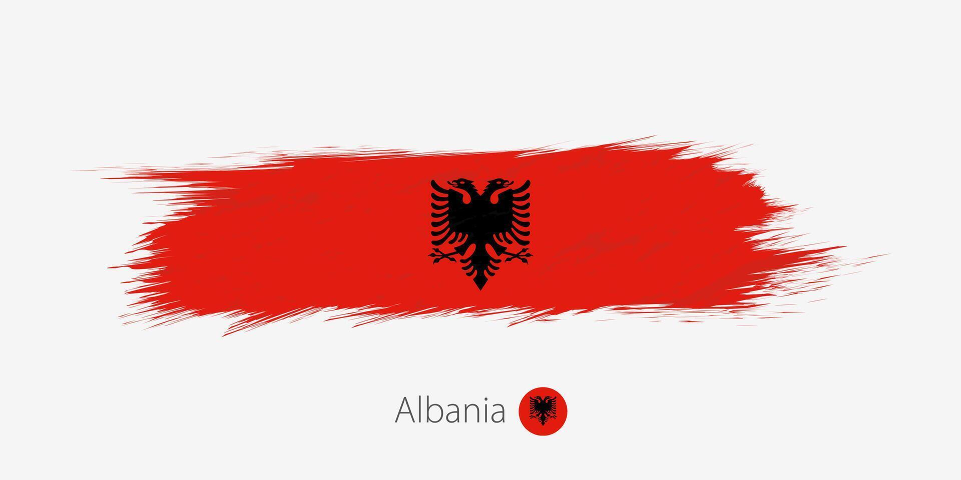 bandiera di Albania, grunge astratto spazzola ictus su grigio sfondo. vettore