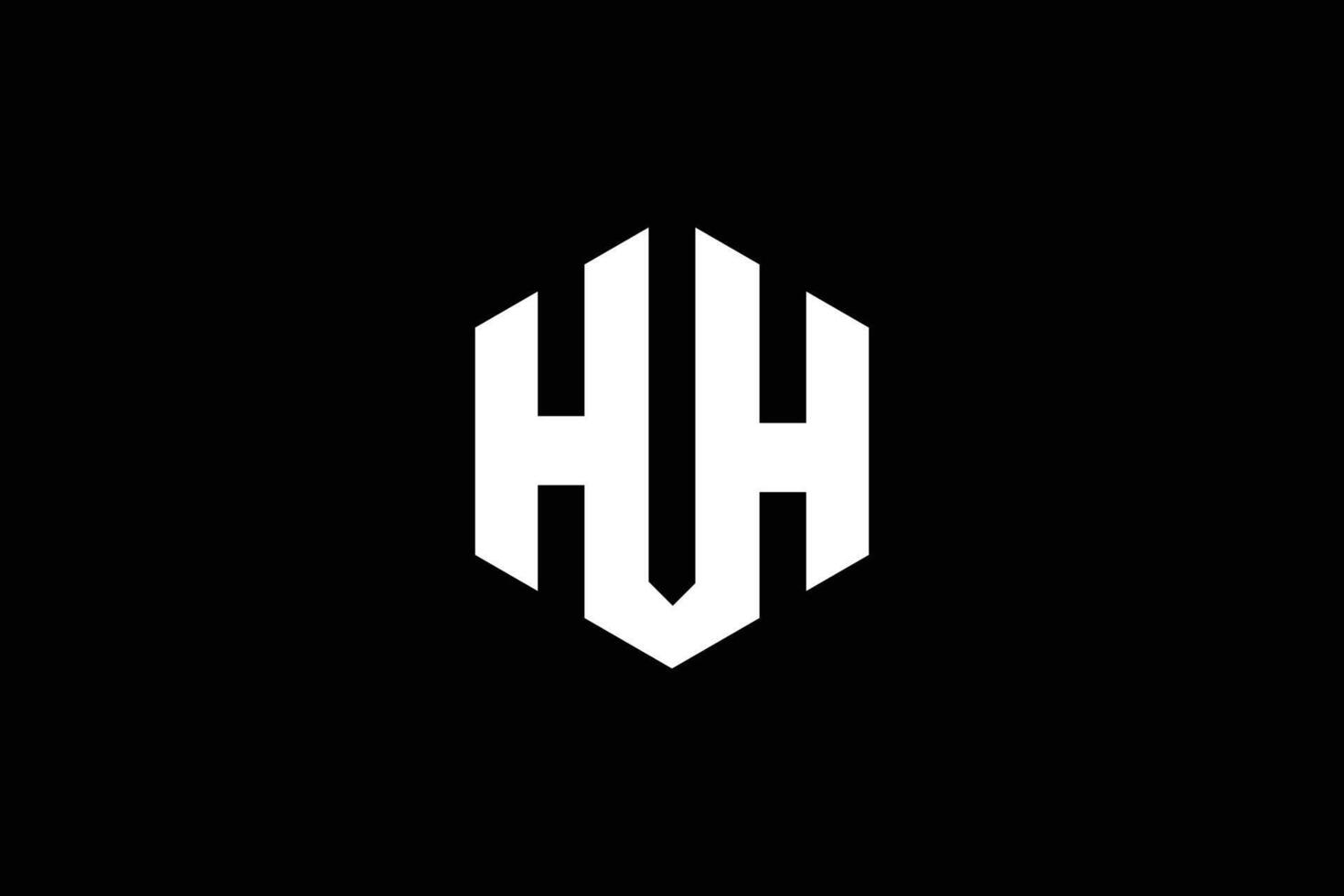 lettera h u h poligono logo design modello vettore