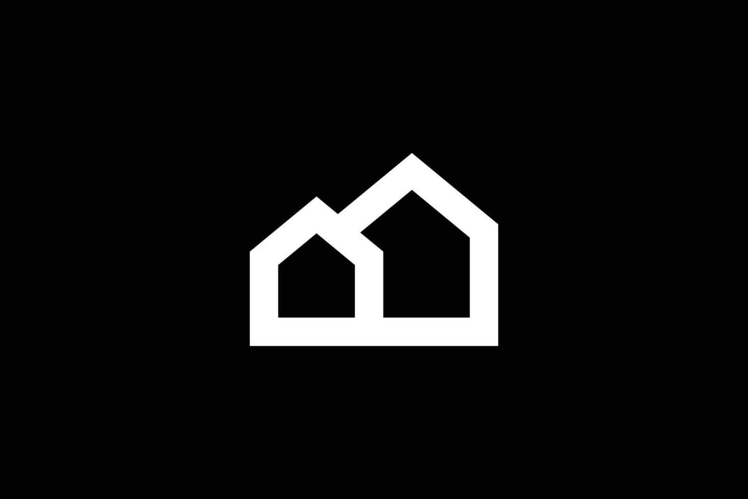 Due casa logo design modello vettore
