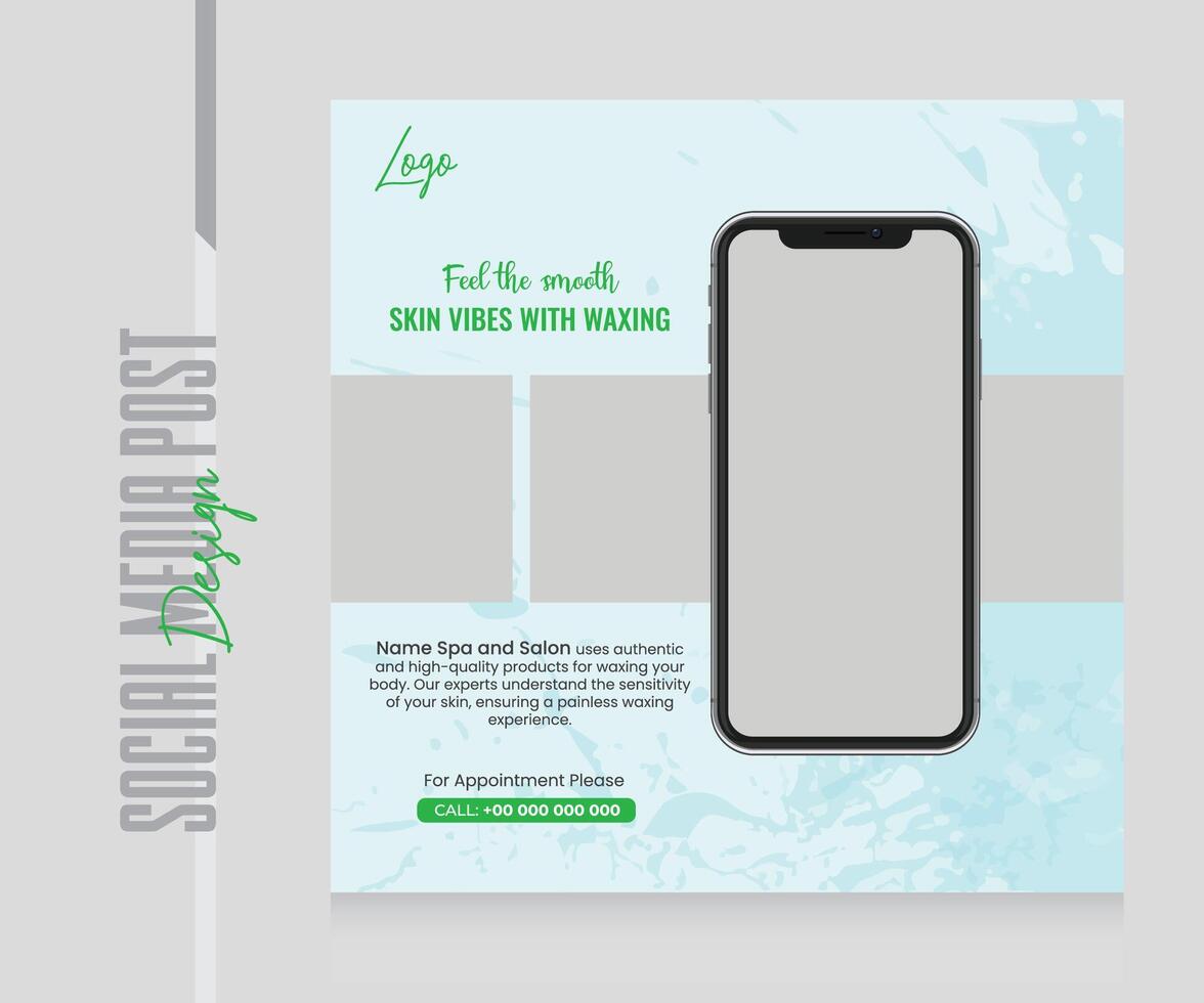 modello di post sui social media spa vettore