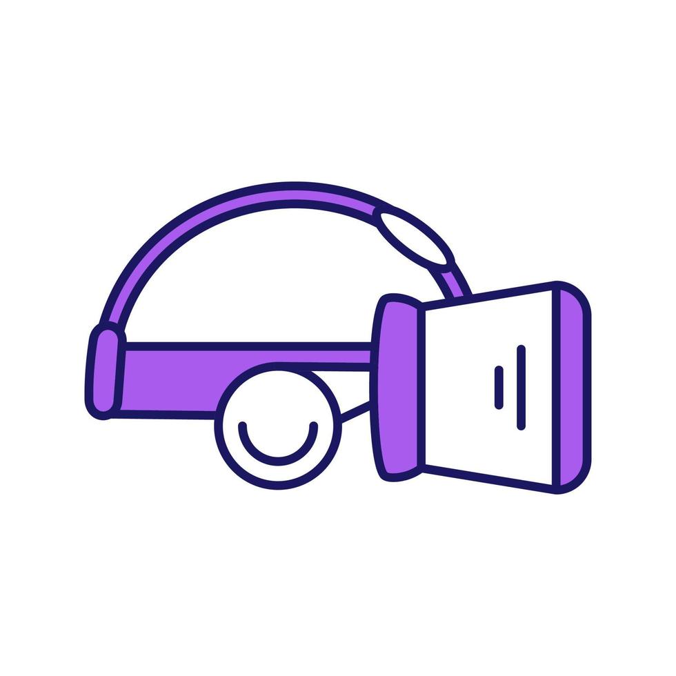 icona del colore dell'auricolare vr. set di maschere per realtà virtuale. occhiali vr, occhiali con cuffie integrate. illustrazione vettoriale isolato