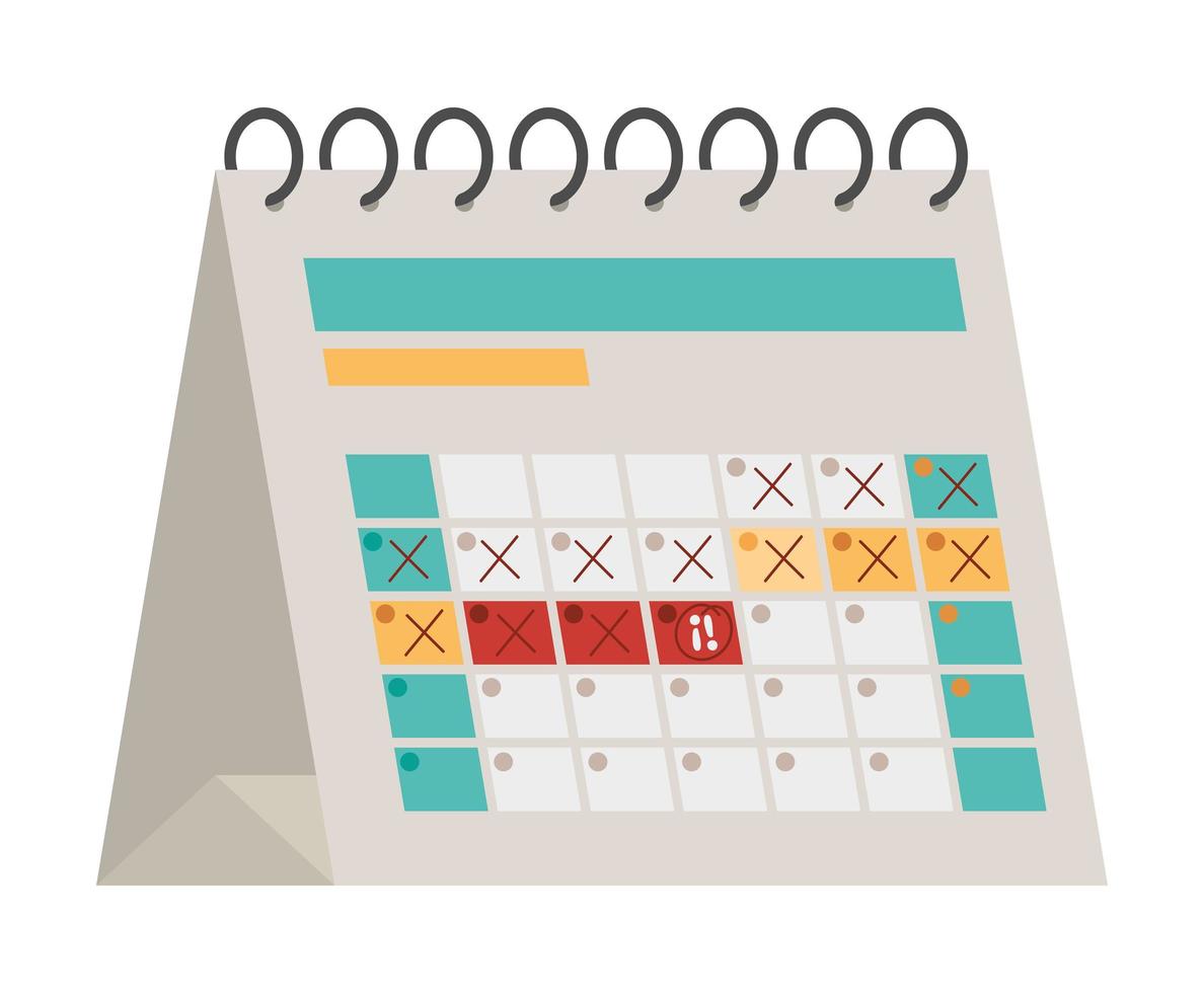 design del calendario delle scadenze vettore