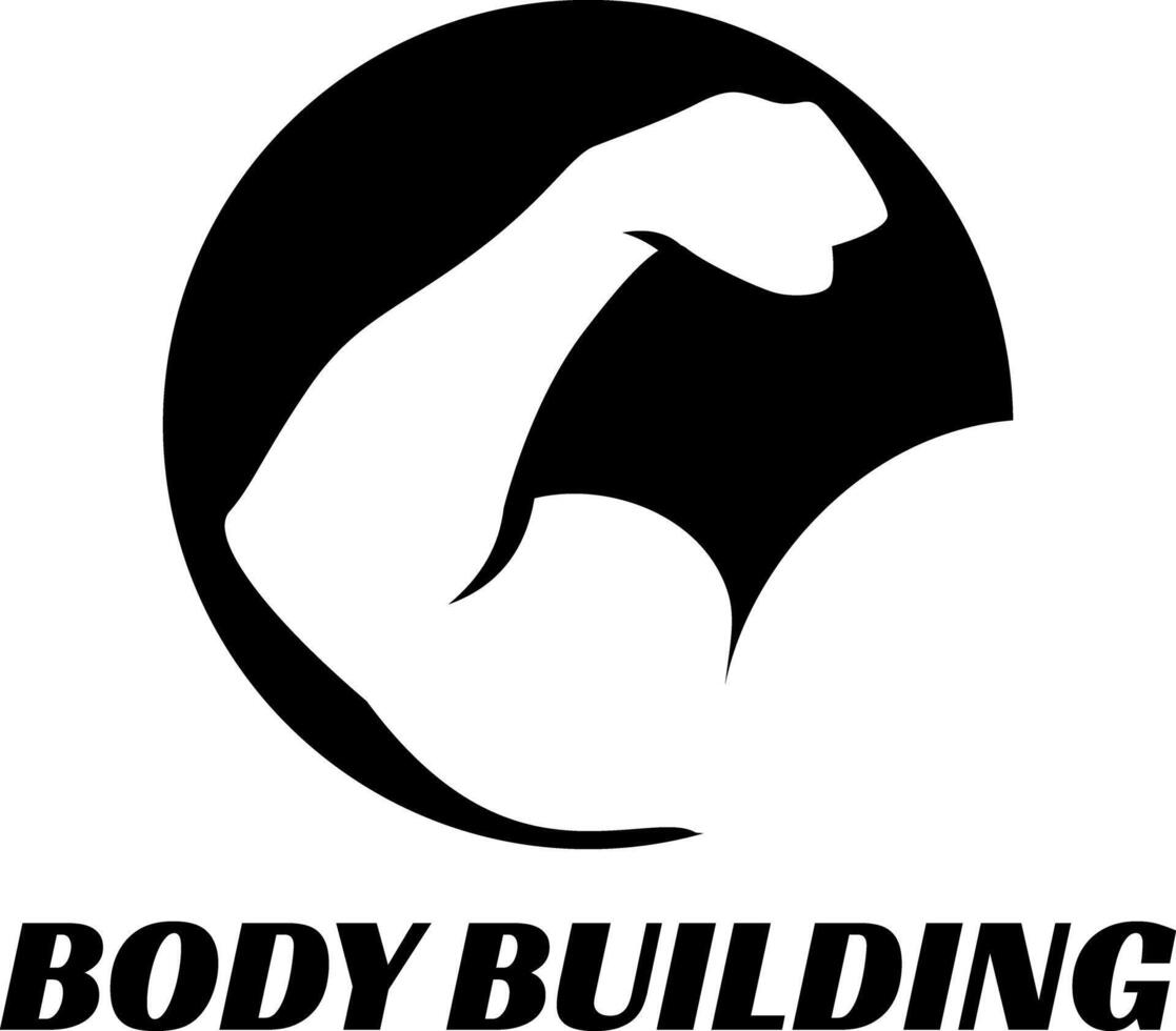 mano corpo edificio fitness design vettore arte