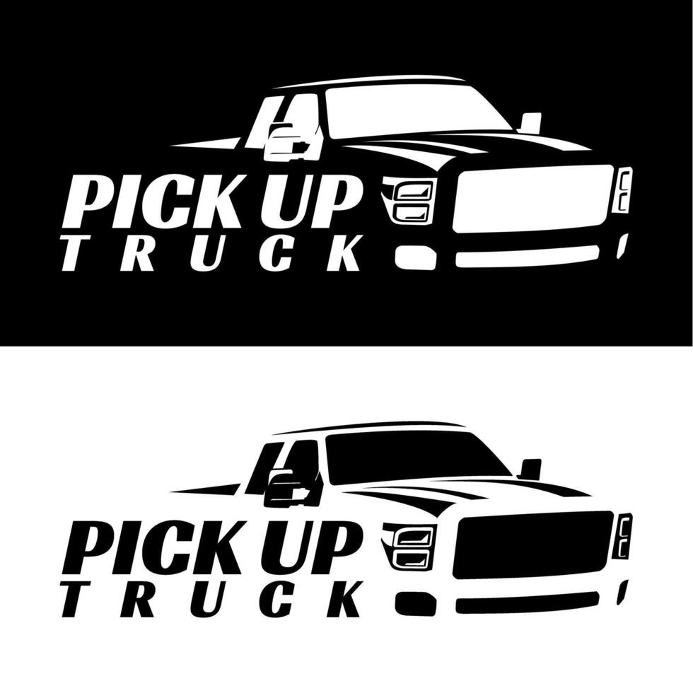 pick up truck logo design vector