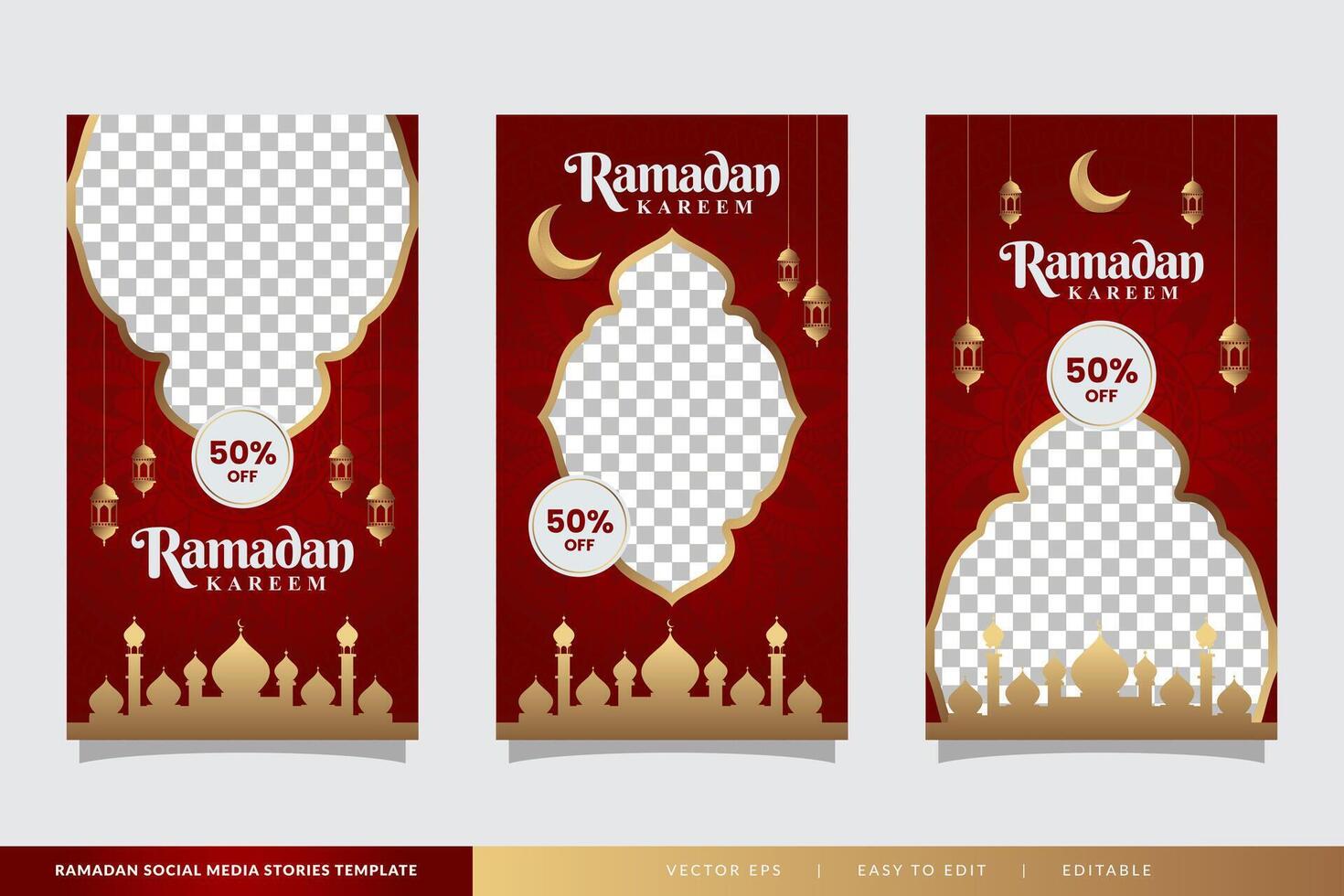 sociale media Ramadhan storia inviare modello impostato per promozione vettore