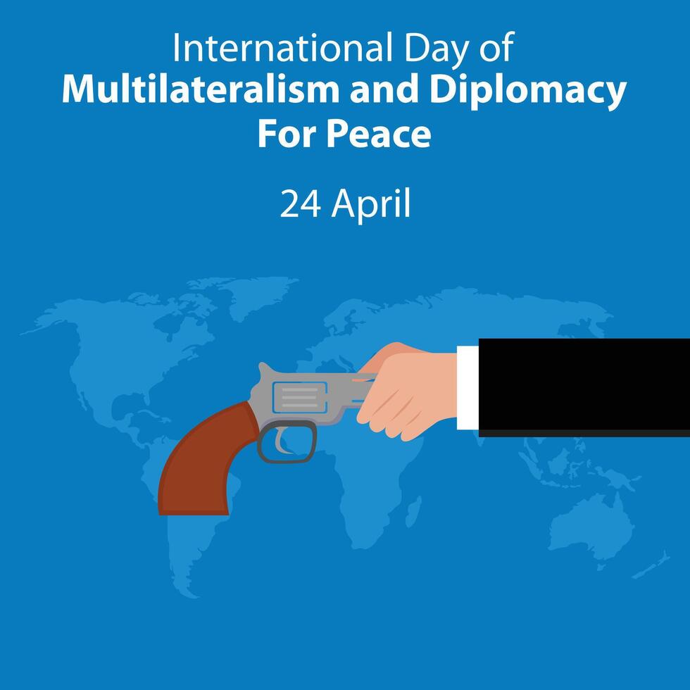 illustrazione vettore grafico di tremante mani con un' mano pistola, Perfetto per internazionale giorno, multilateralismo e diplomazia per pace, celebrare, saluto carta, eccetera.