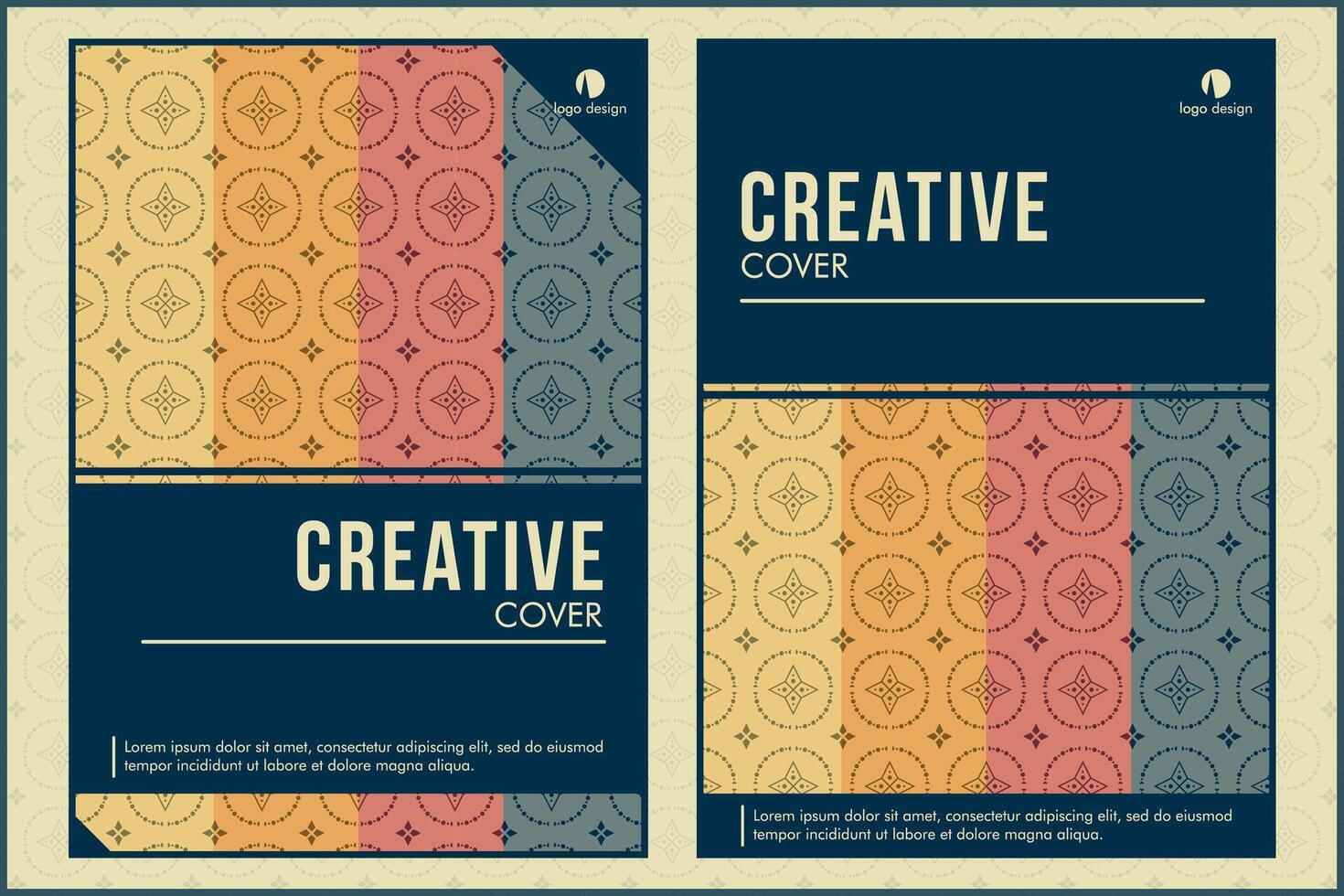 creativo libro copertina con pendenza retrò stile colore vettore